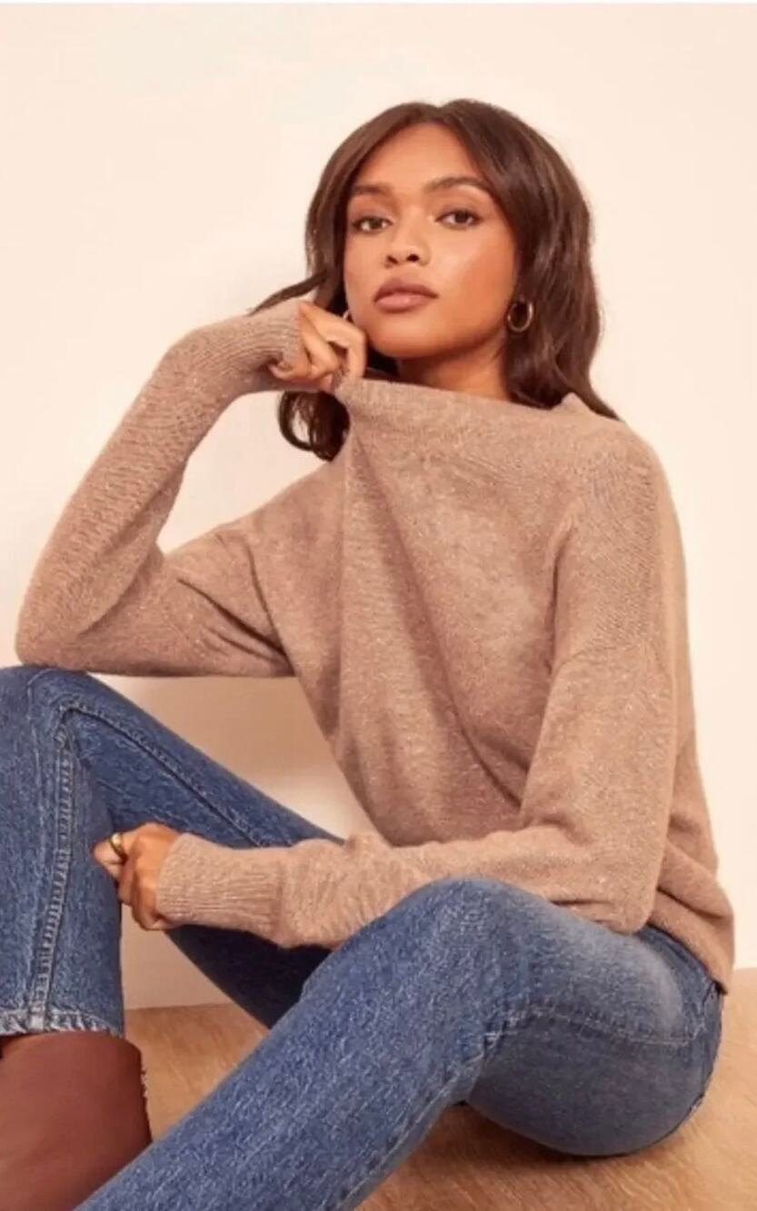 Reformation Elle Yak-Blend Sweater in Toffee Size XL